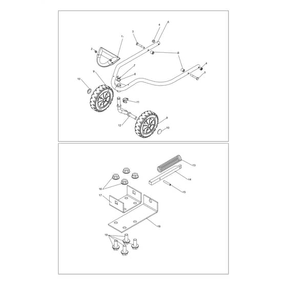 DEB 518 -  - Efco Bush Hog Mower Front wheels Diagram