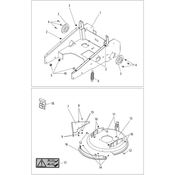 DEB 519 - Oleo-Mac Bush Hog Mower Frame Diagram