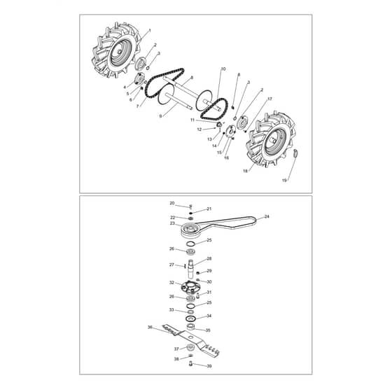 DEB 528 -  - Efco Bush Hog Mower Wheels Diagram