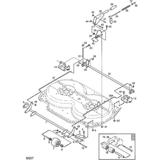 DECK 105 C 4000 series - 2010 - 13-2972-04 - Mountfield Front Mower Combi Controls Diagram