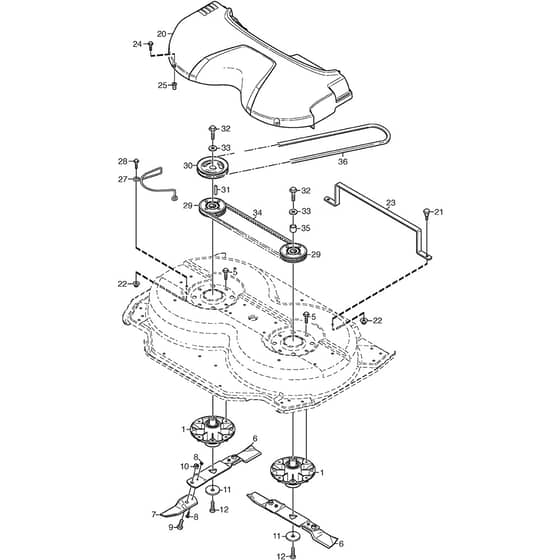 DECK 95 C - 2010 - 13-2963-94 - Mountfield Front Mower Transmission Diagram