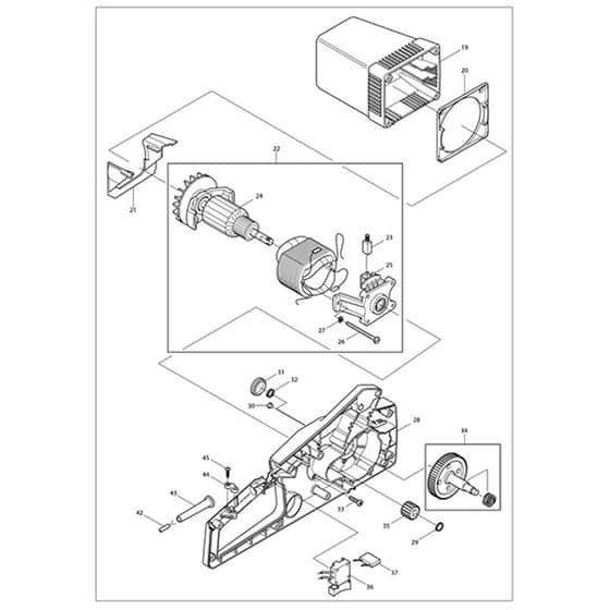 Makita DES350 - Engine Chain Saw - Power Tool 02 Diagram