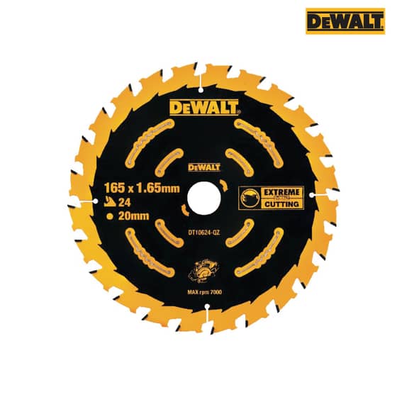 DeWalt Circular Saw Blade 165 x 20mm x 24T Cordless Extreme Framing- DT10624-QZ