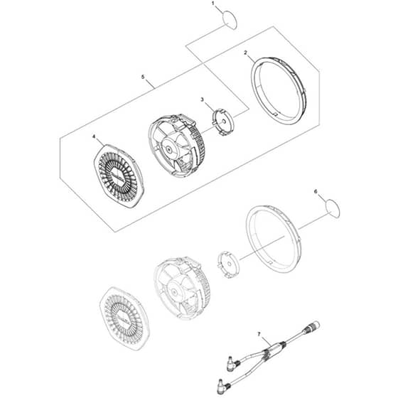 Makita DFJ310 - Cordless Fan Jacket - Power Tool Diagram