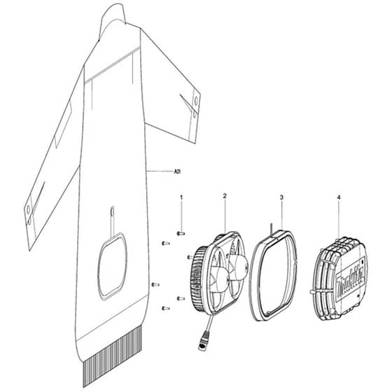 Makita DFJ400 - Cordless Fan Jacket - Power Tool Diagram