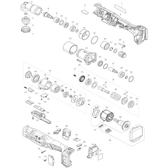 Makita DFL303F - Cordless Angle Screwdriver - Power Tool Diagram
