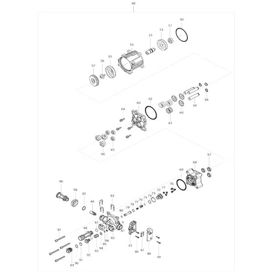 Makita DHW080 - Cordless High Pressure Washer - Power Tool 02 Diagram