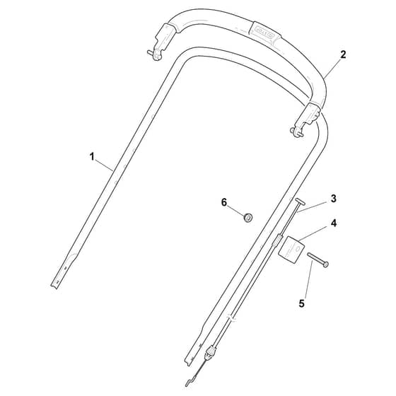 DI 474-B - 2012-2013 - 292470023/12 - Castel Garden Rotary Mower Handle Upper Part Diagram