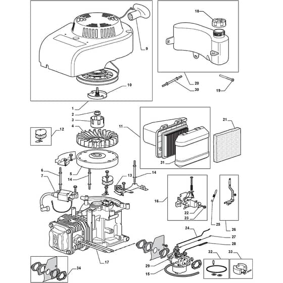 DINO 47 - 2009-2013 - 292470144/ST9 - Stiga Rotary Mower Engine ST 01 Diagram