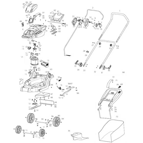 Makita DLM330 - 330mm Cordless Lawn Mower - Power Tool Diagram