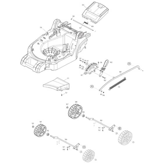 Makita DLM382 - 380mm Cordless Lawn Mower - Power Tool 03 Diagram