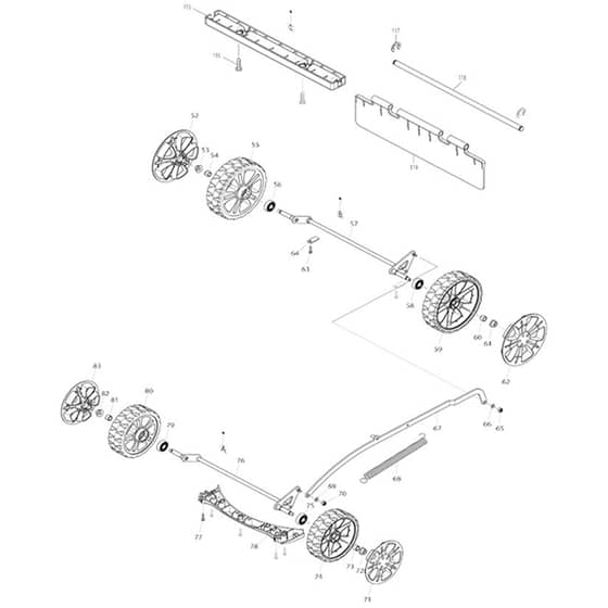 Makita DLM431 - 430mm Cordless Lawn Mower - Power Tool 02 Diagram
