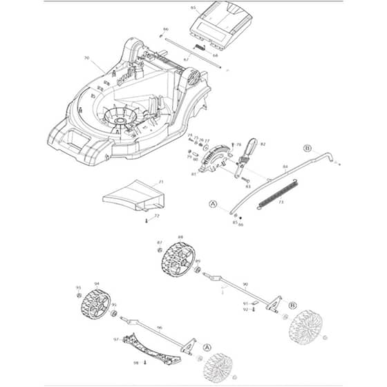 Makita DLM432 - 430mm Cordless Lawn Mower - Power Tool 03 Diagram