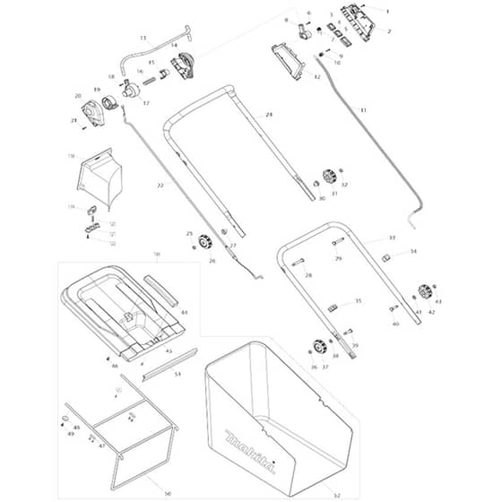 Makita DLM460 - 460mm Cordless Lawn Mower - Power Tool 01 Diagram