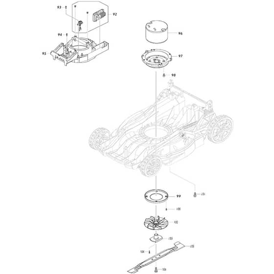 Makita DLM538 - 530mm Cordless Lawn Mower - Power Tool 03 Diagram