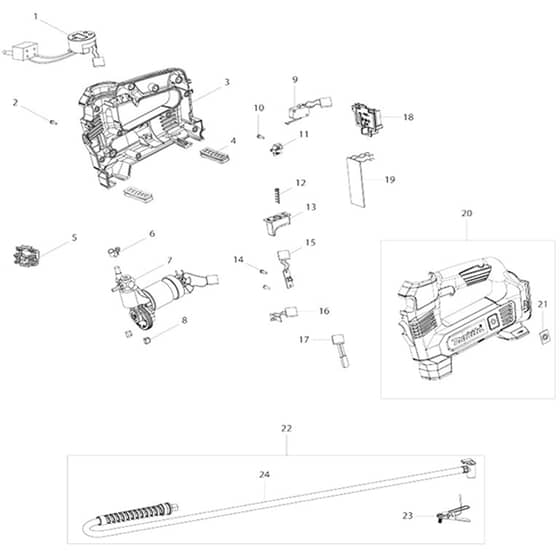 Makita DMP180 - Cordless Inflator - Power Tool Diagram
