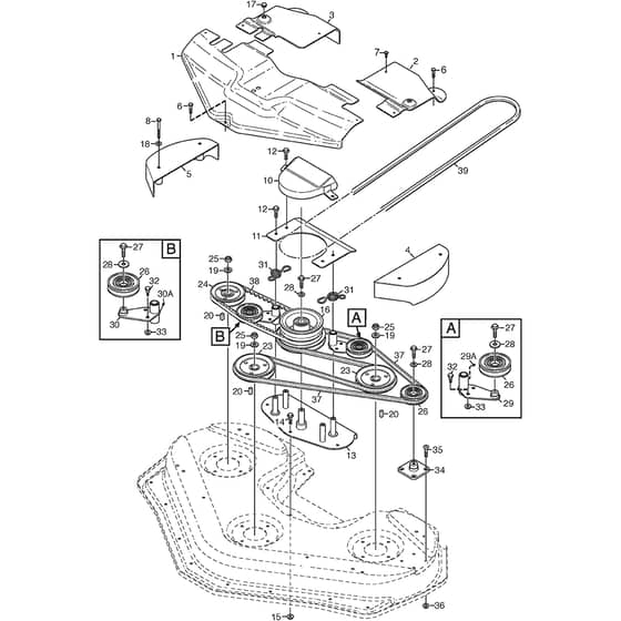 DOD RM135B - 2010 - 13-7813-12 - Stiga Front Mower Deck Transmission Diagram