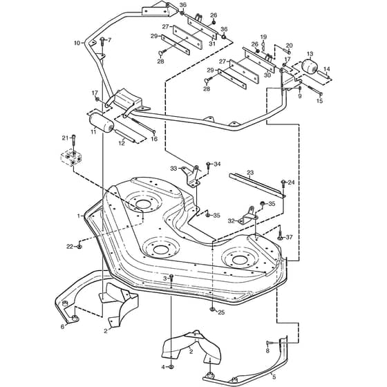 DOD RM135H - 2010 - 13-7823-22 - Stiga Front Mower Cutting Deck Diagram