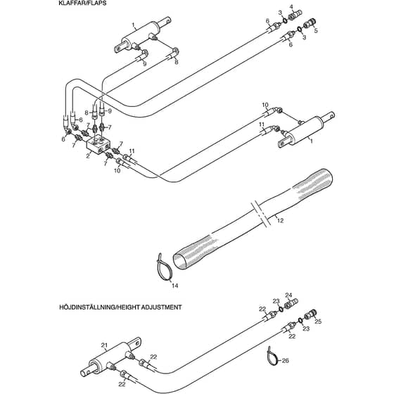 DOD RM135H - 2010 - 13-7823-22 - Stiga Front Mower Deck Hydraulics Diagram