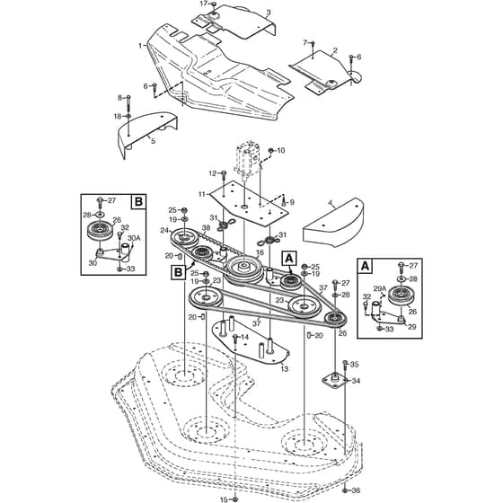 DOD RM135H - 2010 - 13-7823-22 - Stiga Front Mower Deck Transmission Diagram