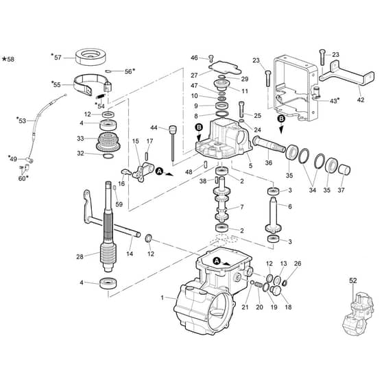 DR50 (K800H) -  - Efco Flail Mower Gears (1/2) Diagram