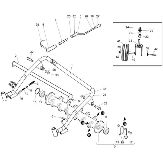 DR 100 -  - Efco Flail Mower Cutting unit (Rotor) Diagram