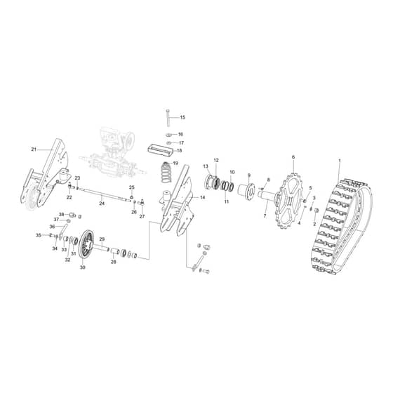 DR 100 TR -  - Efco Flail Mower Track Diagram