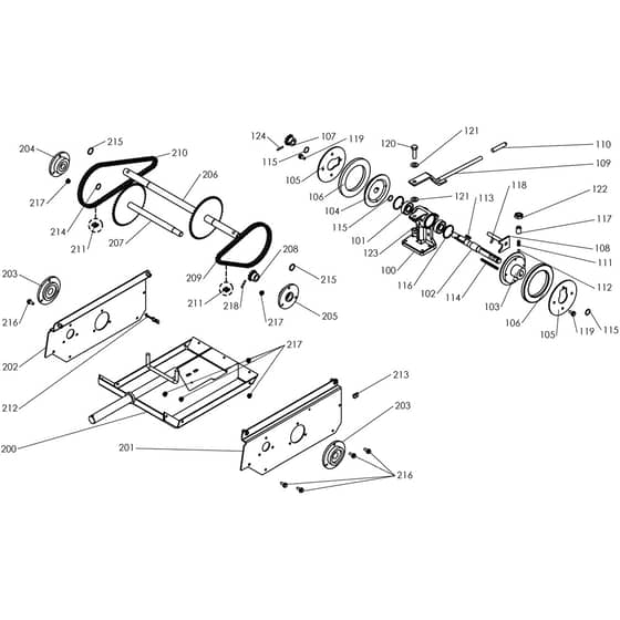 DR 52 VBR6 -  - Efco Bush Hog Mower Transmission (until 2011) Diagram