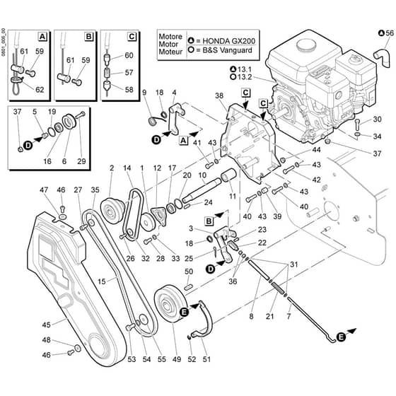 DR 55 H 6.5 -  - Efco Flail Mower Transmission Diagram