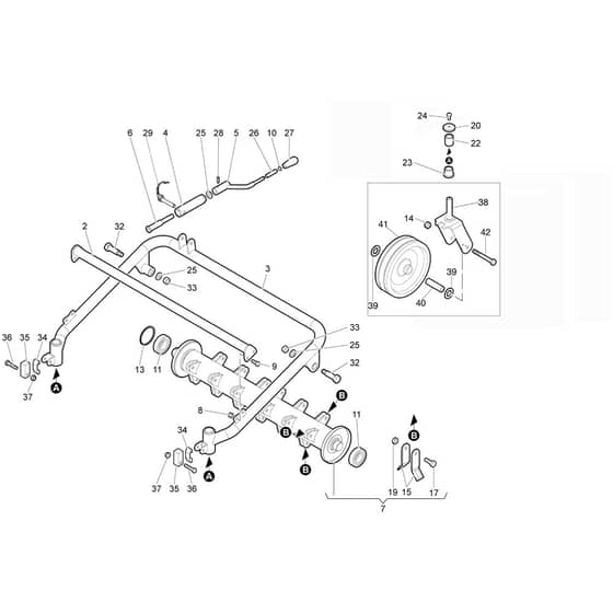 DR 65 HR 11 Cat.2025 -  - Efco Flail Mower Cutting unit (Rotor) Diagram