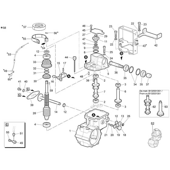 DR 65 HR 11 -  - Efco Flail Mower Speed gears of the change-with brake from sn B133181826 Diagram