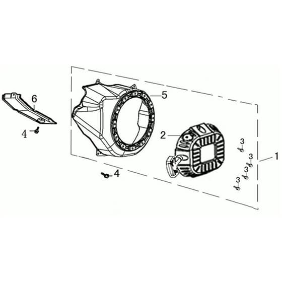 DR 65 (K1100 H) -  - Efco Flail Mower Starter assy Diagram