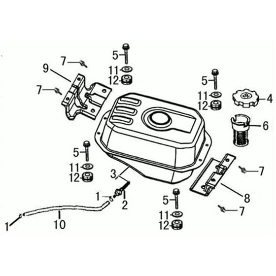 DR 65 (K1100 H) -  - Efco Flail Mower Tank Diagram