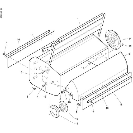 DR 80 HR 11 -  - Efco Flail Mower Guard (Rotor) Diagram