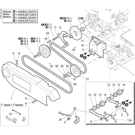 DR 80 KR 11 -  - Efco Flail Mower Transmision (1/2) Diagram