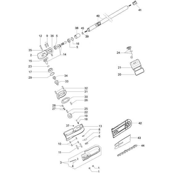 DS 2400 D (24/24) -  - Efco Multi Function Tool Pole Pruner Diagram