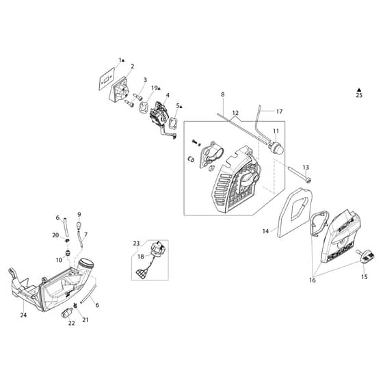 DS 2410 HL -  - Efco Hedge Trimmer Air Filter Diagram