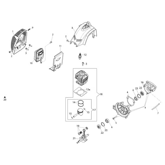 DS 2410 HL -  - Efco Hedge Trimmer Engine Diagram