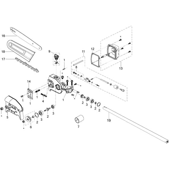 DS 3000 D (EP 125) -  - Efco Multi Function Tool Pole Pruner Diagram