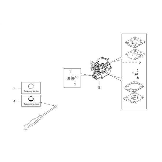 DS 3000 S -  - Efco Brushcutter Carburettor WT-1150 Diagram