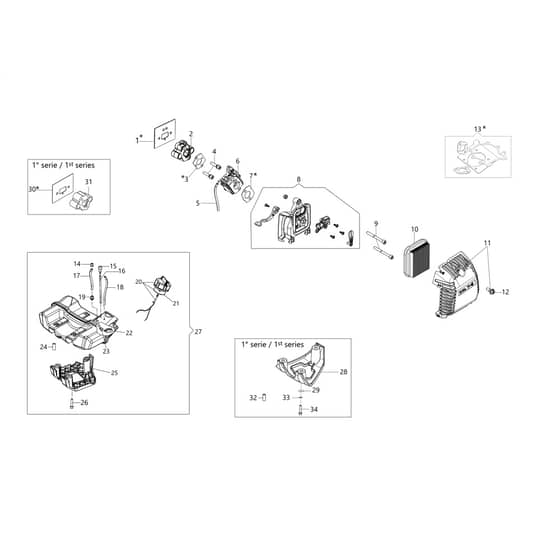 DS 3000 T -  - Efco Brushcutter Tank and air filter Diagram