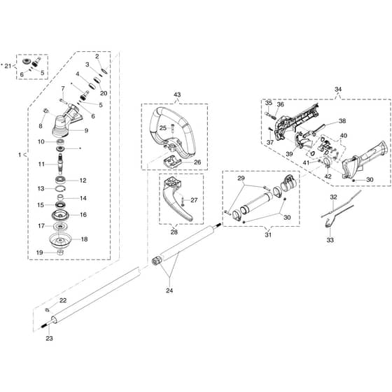 DS 3500 S -  - Efco Brushcutter Transmission Diagram