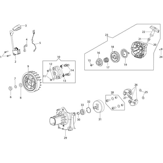 DS 5500 BOSS -  - Efco Brushcutter Starter assy Diagram