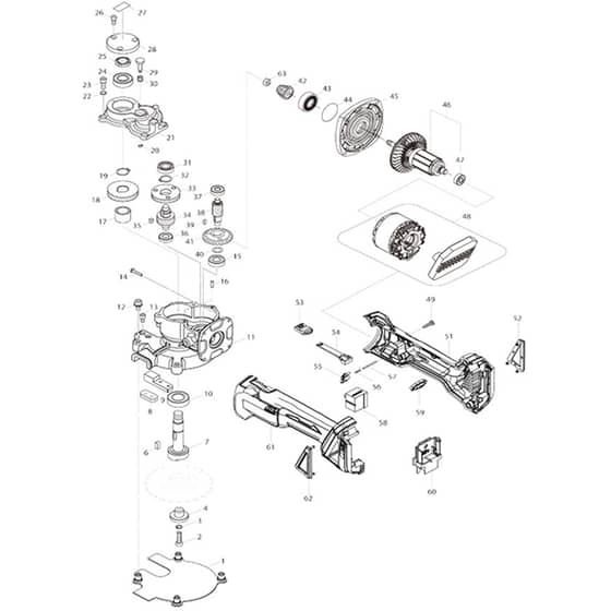 Makita DSC250 - Cordless Steel Rod Cutter - Power Tool Diagram