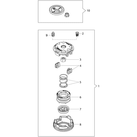 DSH 250 D -  - Efco Multi Function Tool Head Tap&Go D.110 Diagram