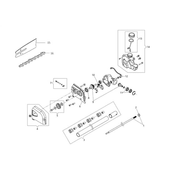 DSH 250 D -  - Efco Multi Function Tool Pole Pruner Diagram