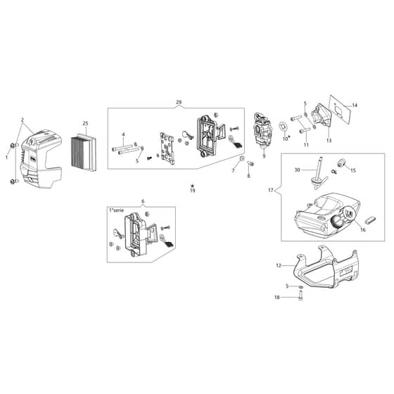 DSH 5000 S -  - Efco Brushcutter Tank and air filter (until May 2024) Diagram