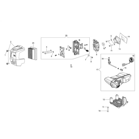 DSH 5000 T -  - Efco Brushcutter Tank and air filter (from June 2024) Diagram