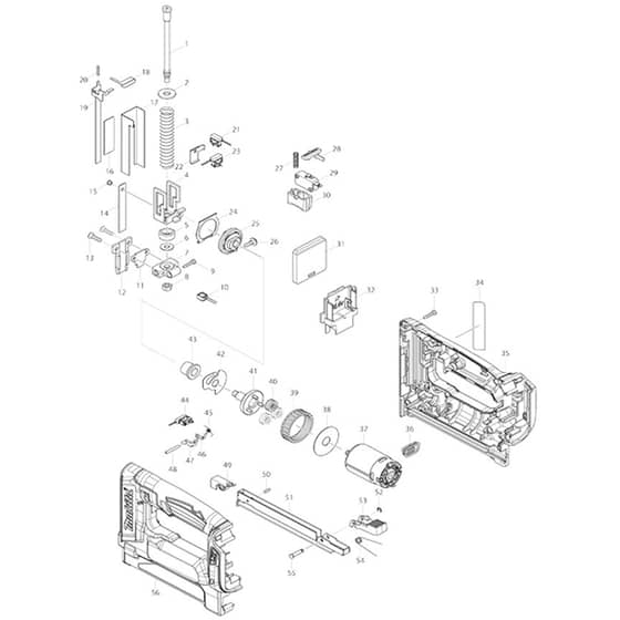 Makita DST111 - Cordless Stapler - Power Tool Diagram