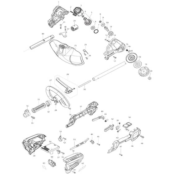 Makita DUR190L - Cordless Grass Trimmer - Power Tool 01 Diagram